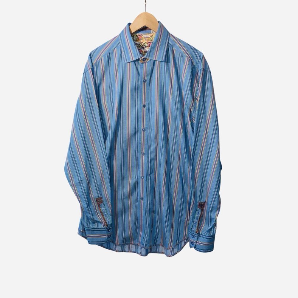 Robert Graham Shirt Mens X Large Colorful Button Up Flip Cuff